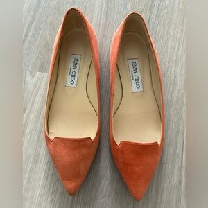 JIMMY CHOO flat shoes PINK Suede